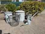 Zinken bakken, Tuin en Terras, Bloembakken en Plantenbakken, Ophalen, Rond, Minder dan 60 cm, Minder dan 30 cm