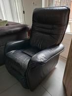Leren fauteuil in goede staat, Ophalen, Gebruikt, Minder dan 75 cm, Leer