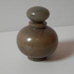 Brocante groen spekstenen parfumflesje, Ophalen of Verzenden