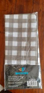 Grijs geblokt ROND pvc  tafelkleed, Ophalen of Verzenden, Nieuw, Grijs