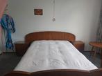 Jaren 50 vintage bed, kast, nachtkastjes, tafeltje en stoel, Ophalen, Gebruikt, Bruin, Vintage