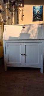wit houten secretaire bureau IKEA Hemnes klepkast werkplek, Ophalen, Gebruikt, Bureau