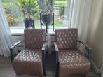 2 fauteuil, Gebruikt, Ophalen of Verzenden, 50 tot 75 cm, Leer