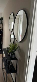 Ronde Spiegel Zwart met Metalen Lijst van Xenos - 40cm, Ophalen, Minder dan 50 cm, Rond, Zo goed als nieuw