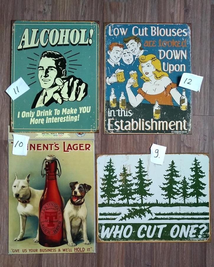 metalen wandborden 12x, Huis en Inrichting, Woonaccessoires | Wanddecoraties, Nieuw, Ophalen of Verzenden