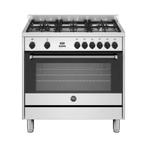 Bertazzoni combi fornuis en oven gas ZSM ophalen, Ophalen, 4 kookzones, Zo goed als nieuw, Gas