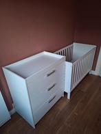 Ledikant en commode, wit, Ophalen, Gebruikt, Minder dan 140 cm, Matras