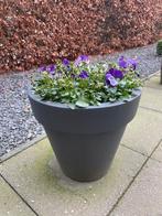 Bloempotten ( 4x kunsstof / 2x hout), Kunststof, Rond, Zo goed als nieuw, Balkon