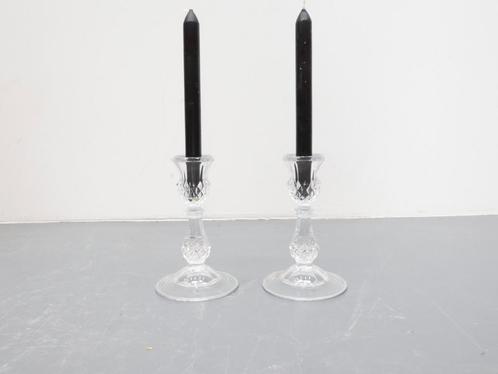 Set van 2 vintage kandelaars kristal, Huis en Inrichting, Woonaccessoires | Kandelaars en Kaarsen, Zo goed als nieuw, Minder dan 25 cm