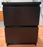 Twee IKEA nachtkastjes zwart MALM, Huis en Inrichting, Ophalen, Zo goed als nieuw, Minder dan 45 cm, 55 tot 70 cm
