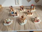 8 Prachtige Zeldzame Vintage Katten Ornamenten Hout Keramiek, Antiek en Kunst, Antiek | Keramiek en Aardewerk, Verzenden