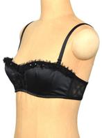 Nieuwe Chantal Thomass bh, ruches, zwart, Mt. 75 C, Chantal Thomass, Verzenden, Zwart, BH