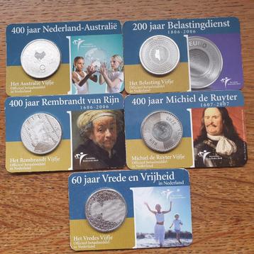 Coincards zilveren munten Nederland beschikbaar voor biedingen