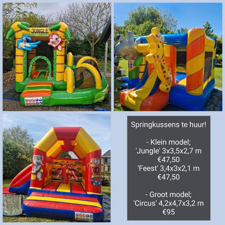 Springkussens te huur. B&S verhuur Gendt, Hobby en Vrije tijd, Feestartikelen | Verhuur, Zo goed als nieuw, Overige, Ophalen