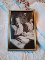 Oud fotolijstje met bol glas ( nr.17), Antiek en Kunst, Ophalen of Verzenden