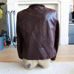 Leren Leather Sound Jas met Mink Bont Rand (L) € 145,-, Bruin, Maat 42/44 (L), Ophalen of Verzenden, Zo goed als nieuw