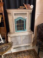 Brocante vitrine kast H 175 B 130 D 43, Ophalen, 25 tot 50 cm, Glas