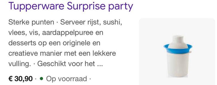 Nieuw Tupperware surpriseparty laatste op voorraad, Huis en Inrichting, Keuken | Tupperware, Nieuw, Overige typen, Ophalen of Verzenden