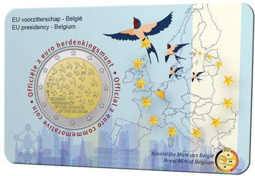 BELGIË 2 EURO 2024 "VOORZITTERSCHAP VAN DE EU-RAAD", BU NL, Postzegels en Munten, Munten | Europa | Euromunten, Setje, 2 euro