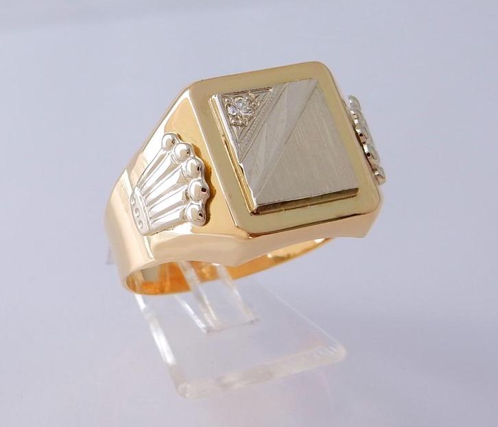 Zware 18 karaat Gouden Rolex Ring Herenring met Diamant, Sieraden, Tassen en Uiterlijk, Ringen, Nieuw, Heer, 20 of groter, Goud