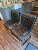 Te koop. 4 leren eetkamerstoelen, Huis en Inrichting, Fauteuils, Ophalen of Verzenden, Zo goed als nieuw, Minder dan 75 cm