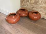 3 x vintage rustieke pot terracotta aardewerk zwaar., Ophalen