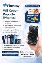 Wij kopen kapotte iPhones – Direct betaald, 256 GB, Apple Inc., Zwart, Ophalen of Verzenden