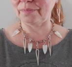 Statement sterling zilveren ketting parel moer hangers, Verzenden, Nieuw, Verstelbaar, Zilver