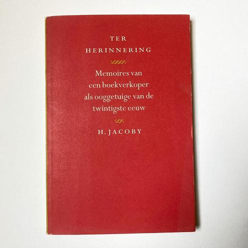 H. Jacoby - Ter herinnering : memoires van een boekverkope, Boeken, Biografieën, Gelezen, Overige, Ophalen of Verzenden