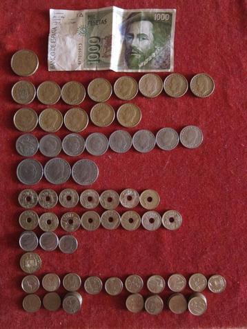 Oude Spaanse Pesetas 1957 t/m 1999 en 1000 pesetas biljet beschikbaar voor biedingen