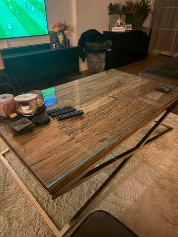 Salontafel Hout & Glas beschikbaar voor biedingen