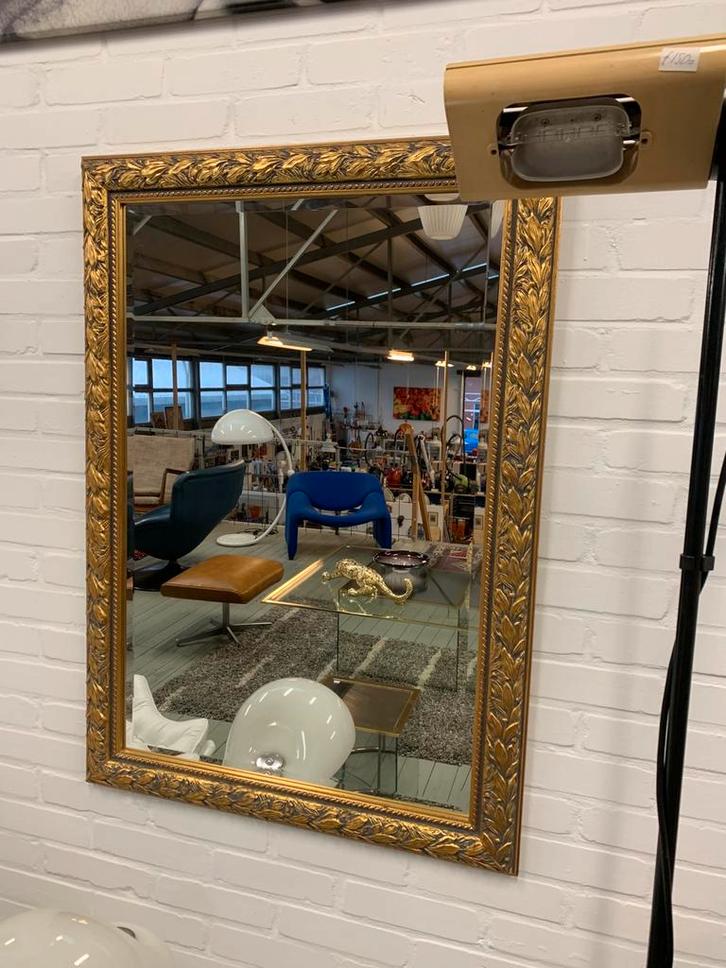 Spiegel vintage barok antiek stijl geslepen wandspiegel., Huis en Inrichting, Woonaccessoires | Spiegels, Minder dan 100 cm, Rechthoekig