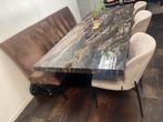 Complete eettafel set met eetbank en eetstoelen, Ophalen, 200 cm of meer, 50 tot 100 cm, Zo goed als nieuw