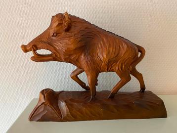 Wild Zwijn Houtsnijwerk Jacht Hout Snijwerk beschikbaar voor biedingen