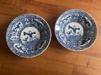 Antiek Chinees Bord met Blauwe Decoratie van zotjes, Ophalen of Verzenden