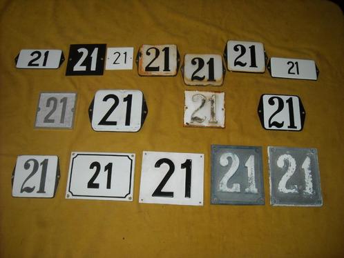 oud emaille huisnummer 21 ook 22 23 24 25 26 27 28 29 30 31, Antiek en Kunst, Antiek | Emaille, Ophalen of Verzenden