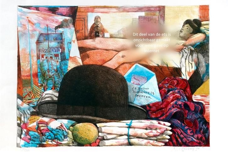 litho Nicolaas Wijnberg, Antiek en Kunst, Kunst | Litho's en Zeefdrukken, Ophalen of Verzenden