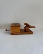 Vintage houten sigaretten doosje met vogeltje., Vintage, Tabaksdoos of Verpakking, Gebruikt, Vintage