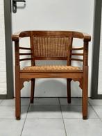 Koloniale stoel mahonie hout | rieten zitting en rugleuning, Riet of Rotan, Zo goed als nieuw, Ophalen