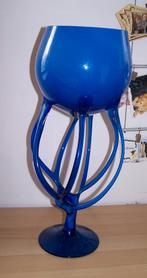 aparte mooie blauwe vaas (afm 41 cm hoog), Ophalen, Blauw, Nieuw, Glas