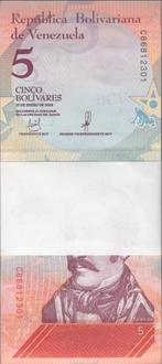 Venezuela Bankbiljet 5 Bolivares 2018 UNC in bundel van 100, Ophalen of Verzenden, Zuid-Amerika, Los biljet