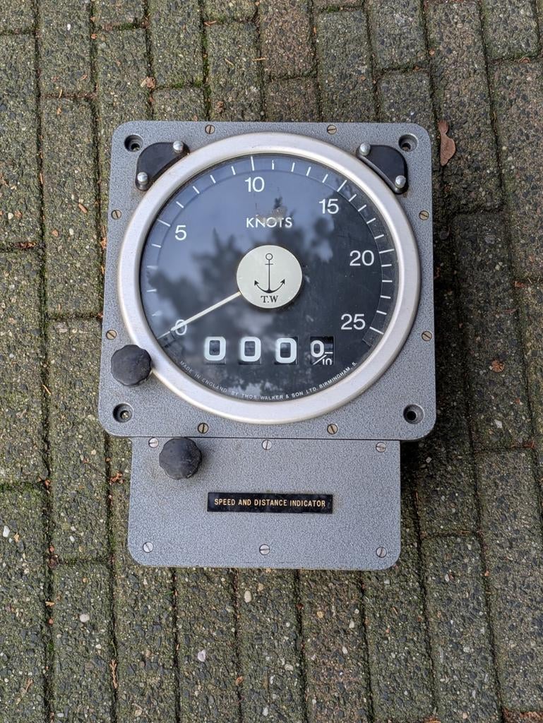 Snelheidsmeter Boot Scheepsapparatuur Oud Meter, Ophalen of Verzenden, Gebruikt