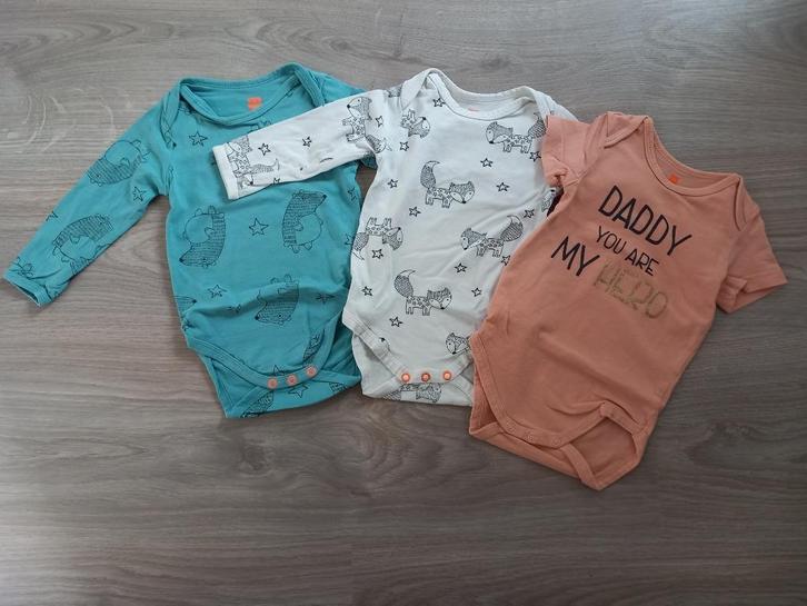 K127 Pakket rompers HEMA maat 62/68, Kinderen en Baby's, Babykleding | Maat 62, Gebruikt, Jongetje of Meisje, Nacht- of Onderkleding