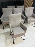 6 Montis Chaplin Stoelen, Huis en Inrichting, Stoelen, Ophalen, Leer, Zo goed als nieuw, Grijs