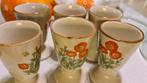 Vintage wildflower koffie bekers oranje bloem coree 6 stuks, Ophalen of Verzenden