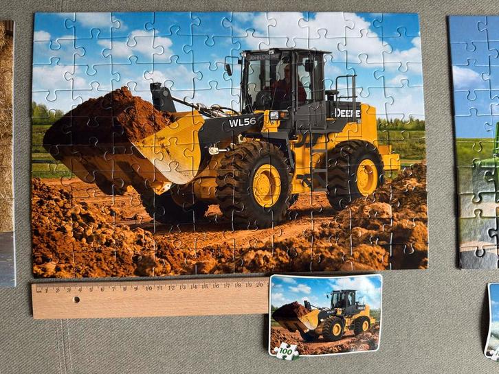 Set Schmidt Puzzels van John Deere Tractoren & Graafmachine, Kinderen en Baby's, Speelgoed | Kinderpuzzels, Zo goed als nieuw