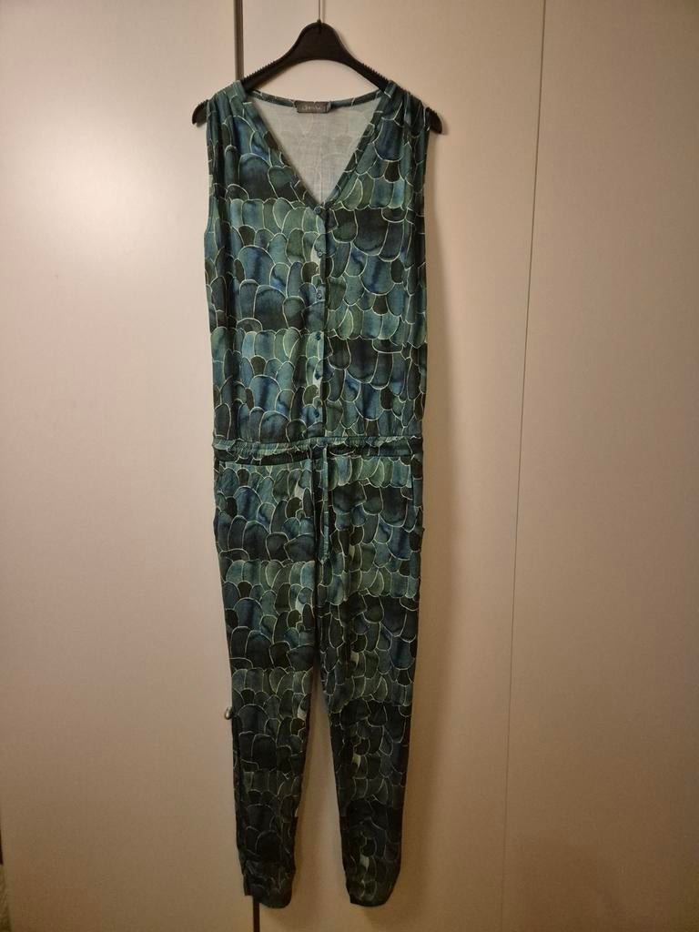 Groen/blauwe Geisha jumpsuit - maat XL, Kleding | Dames, Jumpsuits, Geisha, Ophalen of Verzenden, Maat 46/48 (XL) of groter, Groen