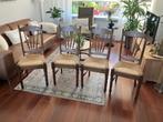 Eetkamer Stoelen  4x  (Eiken/Riet), Ophalen, Riet of Rotan, Gebruikt, Bruin