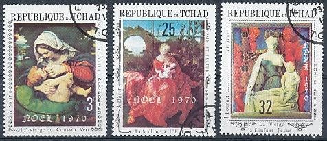 Tsjaad 1970 M318-320 gest., Ophalen of Verzenden, Overige landen, Gestempeld