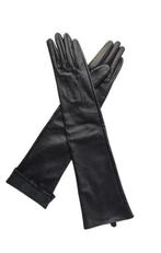 Lange zwarte leren handschoenen- maat S- lengte 40 cm, Kleding | Dames, Verzenden, Nieuw, Maat 36 (S), Handschoenen
